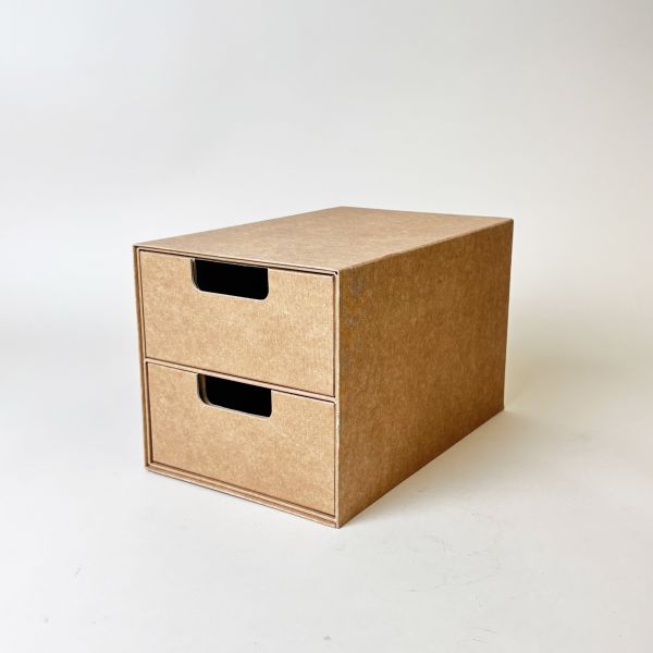 牛皮色桌上收納盒 