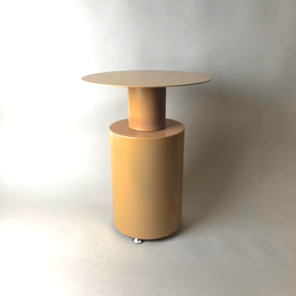 C 奶茶色圓形邊桌 