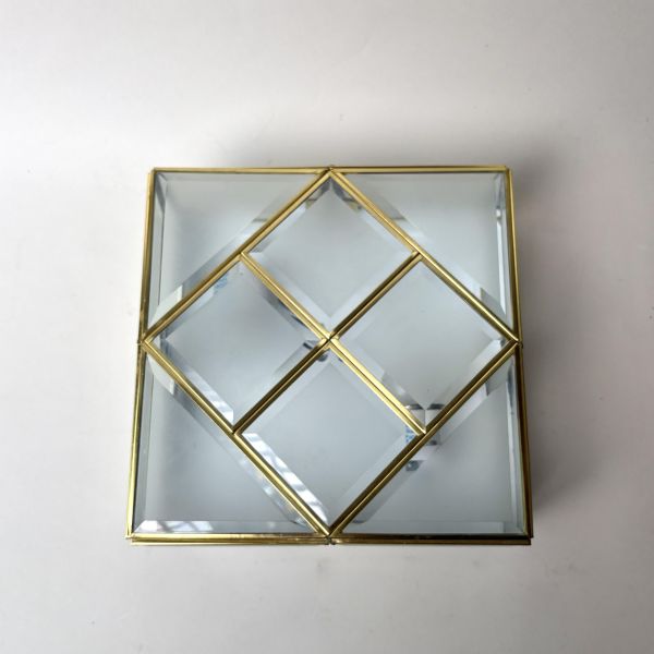 鑲嵌菱格紋玻璃壁燈/吸頂燈 