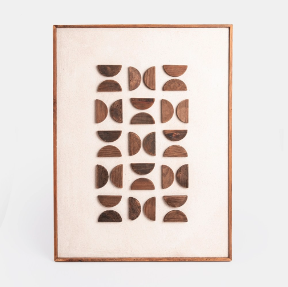 半圓木頭藝術掛畫 