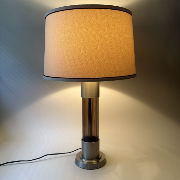 茶色玻璃座布罩桌燈 