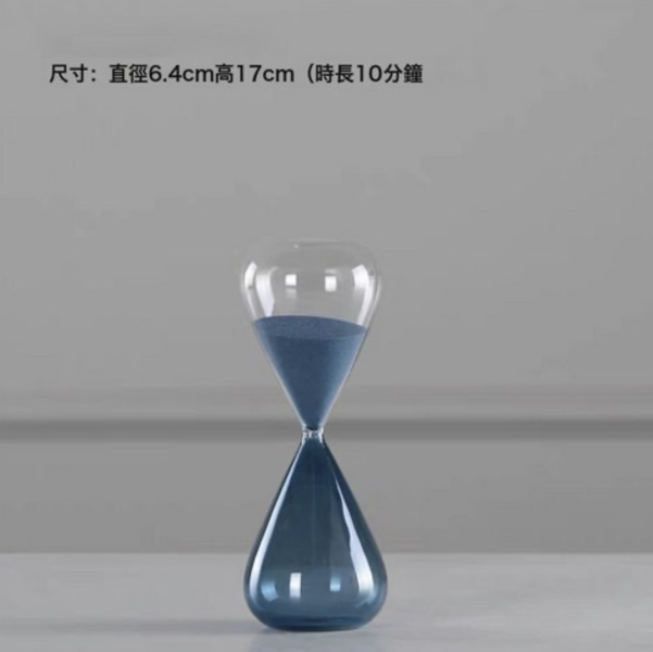 藍透明雙色玻璃沙漏 兩種尺寸 