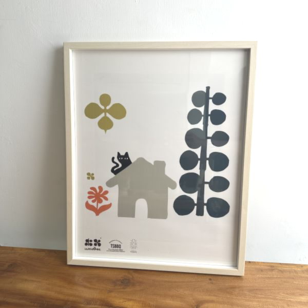 黑貓插畫掛畫 