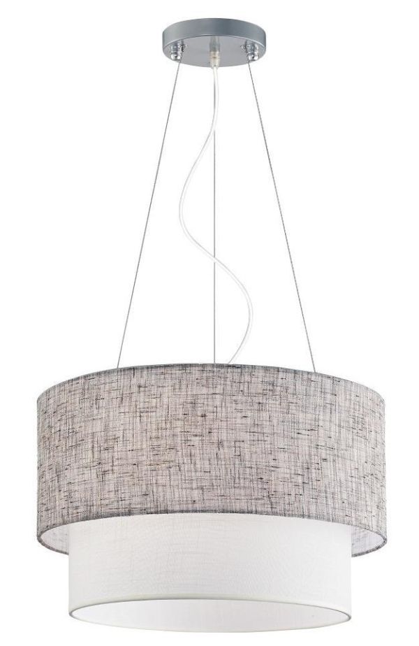 灰白色麻紋布罩吊燈 