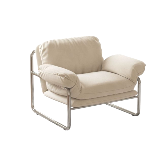 白絨布鋼管單椅 