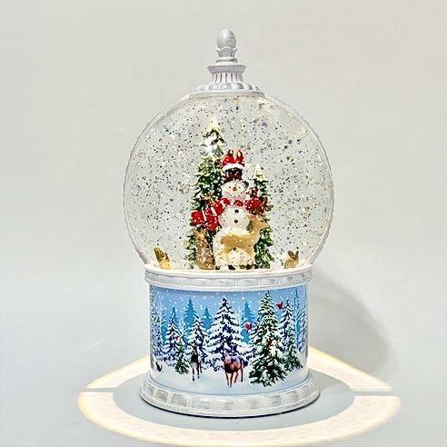 雪人麋鹿 水晶球音樂盒 