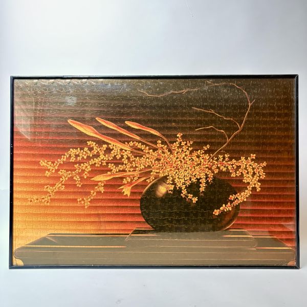 早期日式花藝拼圖掛畫 