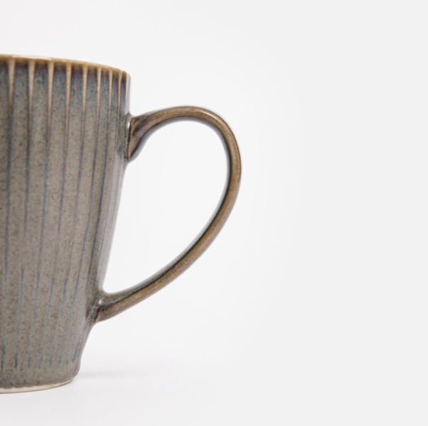 刻紋深灰陶瓷馬克杯 