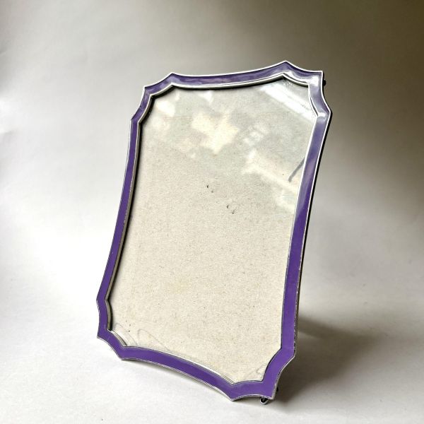 紫色珐瑯波浪銀邊相框 