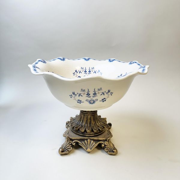 陶瓷雕花高腳點心盤/水果盤 