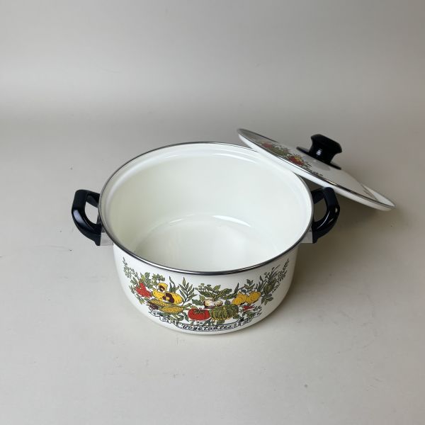 蘑菇圖案珐瑯鍋 