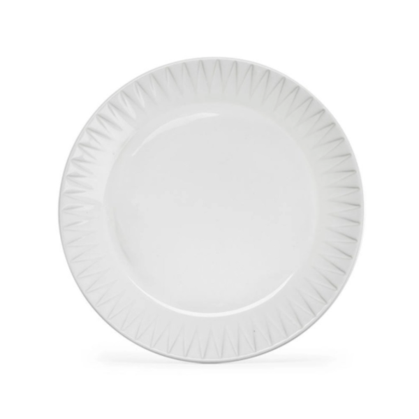 白色斜紋陶瓷餐盤 