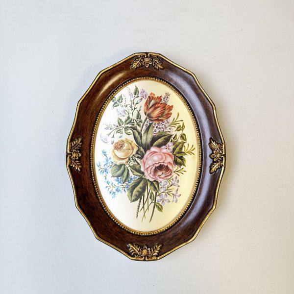 橢圓花朵布畫掛畫 