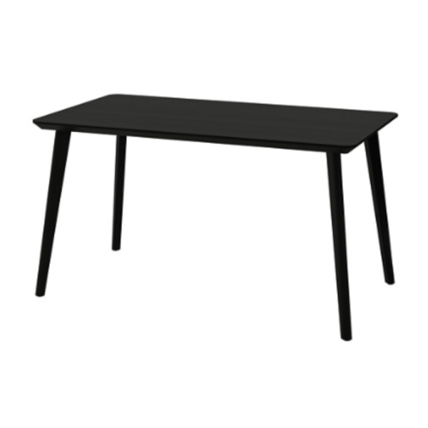 黑色實木貼皮餐桌/工作桌 