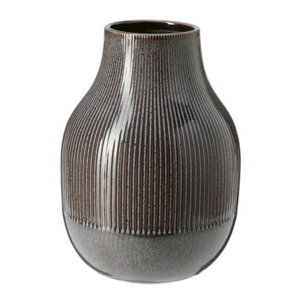 棕色線條陶瓷花瓶 