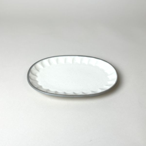 灰滾邊陶瓷餐盤 