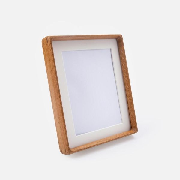 柚木色圓角實木相框 