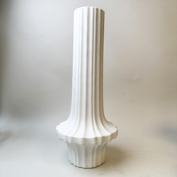白色噴砂線條花瓶 