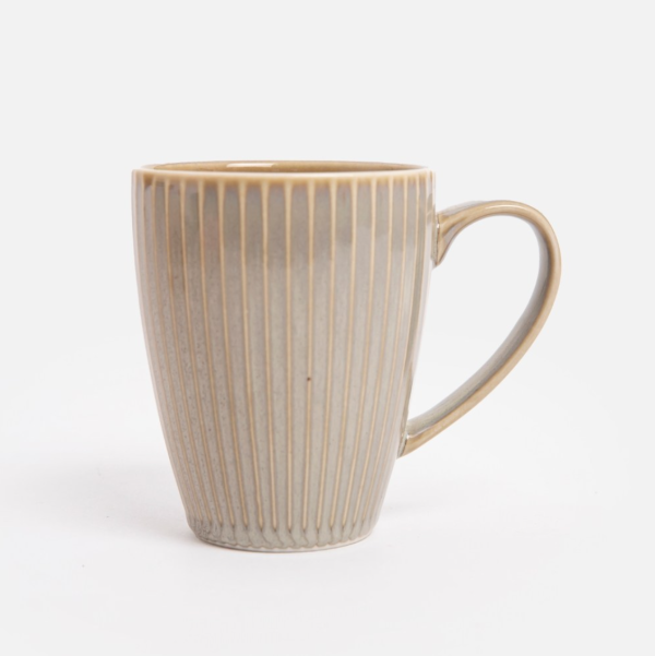 刻紋灰陶瓷馬克杯 