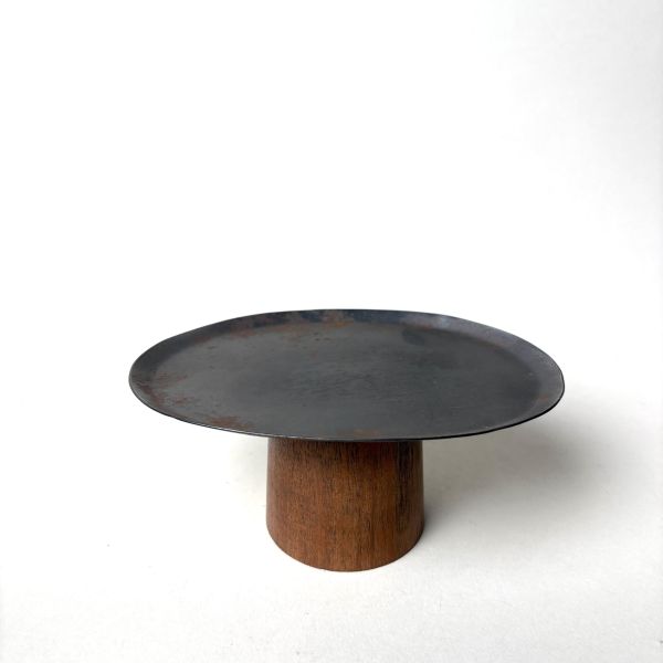 黑鐵木橢圓形木座展示台/水果盤 