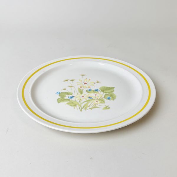 黃色花卉陶瓷圓盤 
