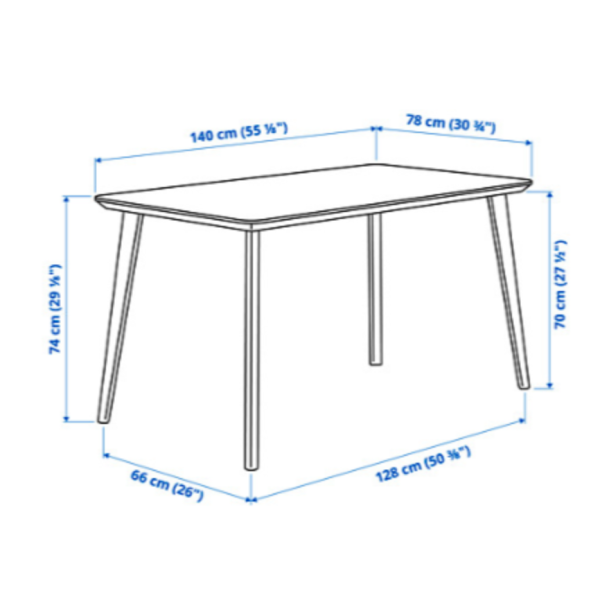 黑色實木貼皮餐桌/工作桌 