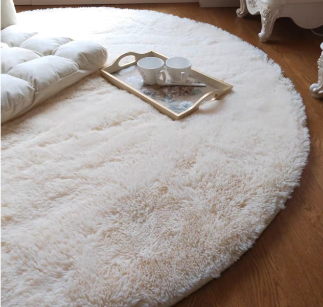 乳白長毛地毯 