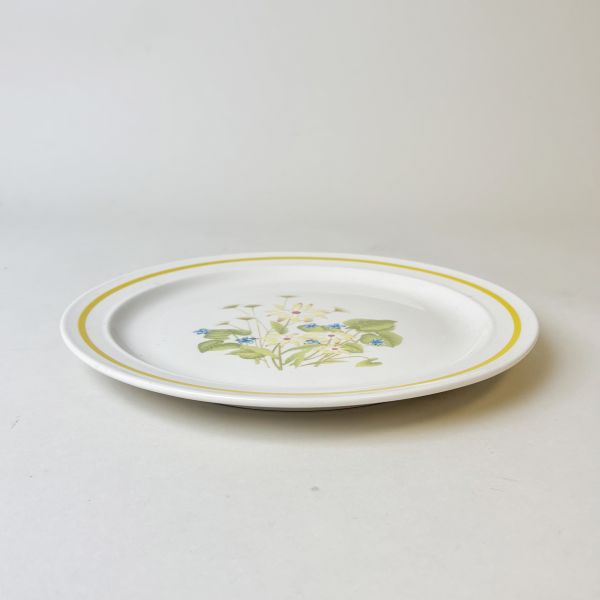 黃色花卉陶瓷圓盤 