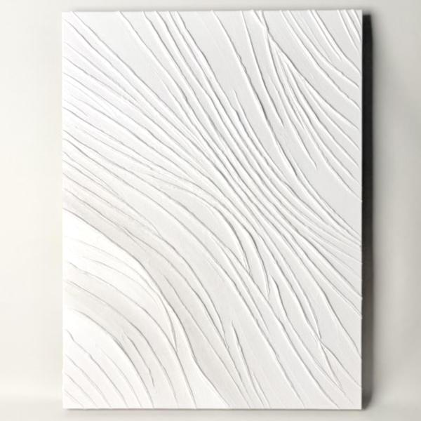 白色手繪油畫掛畫 