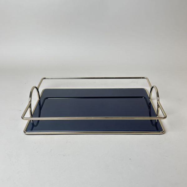 黑玻璃雙耳拖盤 