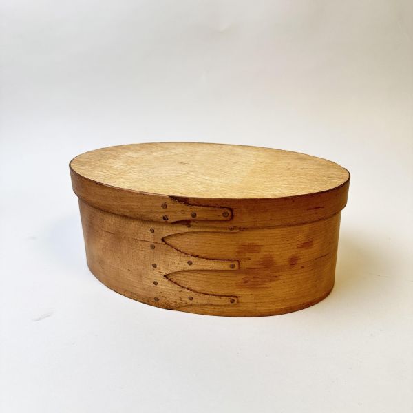 淺木色橢圓夏克木盒 