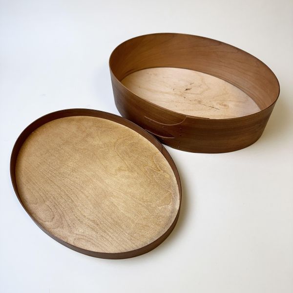 柚木色橢圓夏克木盒 