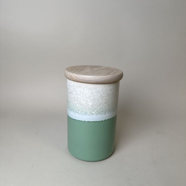 白綠陶瓷儲物罐 