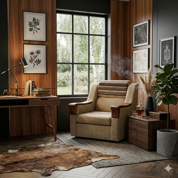 美式復古單人沙發 