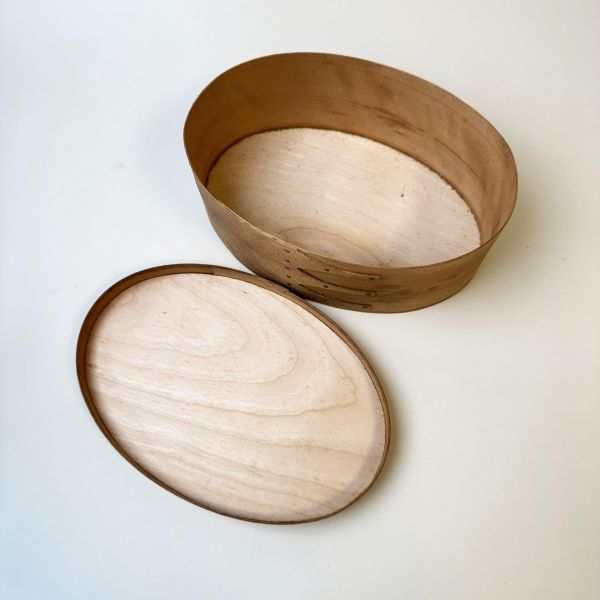 淺木色橢圓夏克木盒 