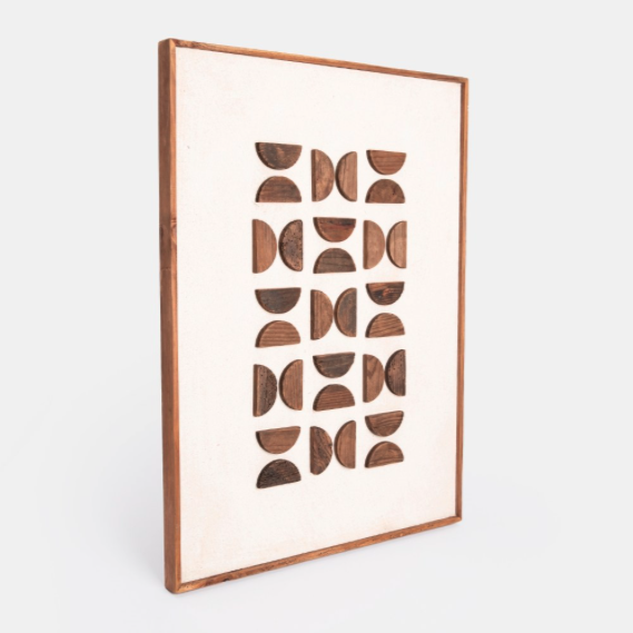 半圓木頭藝術掛畫 