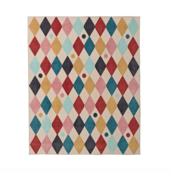 彩色格紋地毯 