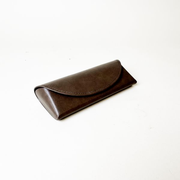 深褐色皮革眼鏡盒 