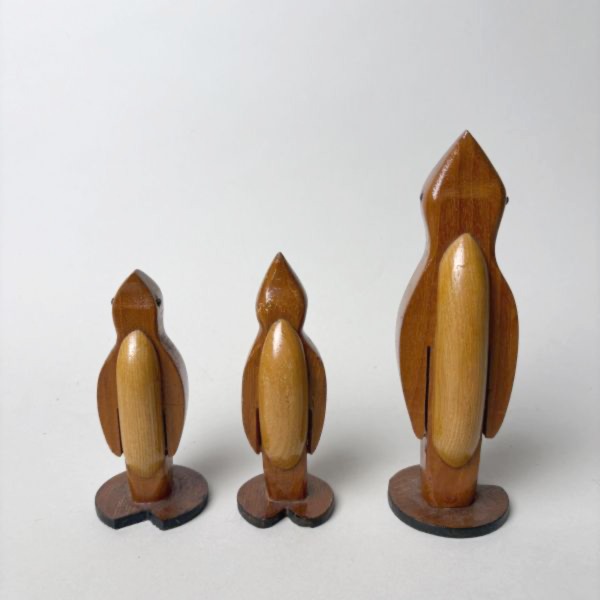 木製企鵝擺飾組 