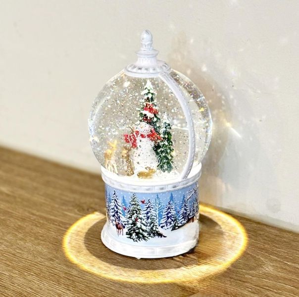 雪人麋鹿 水晶球音樂盒 