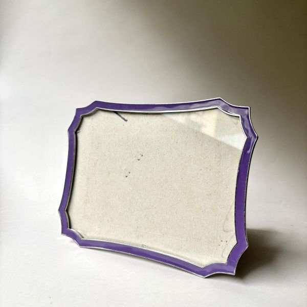 紫色珐瑯波浪銀邊相框 