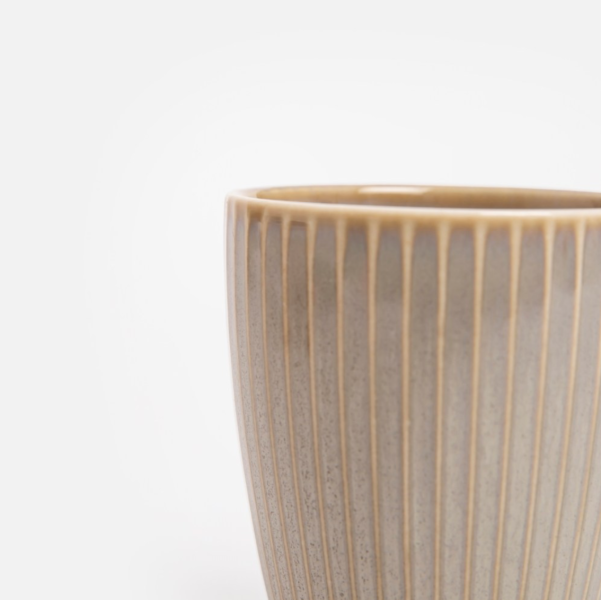 刻紋灰陶瓷馬克杯 