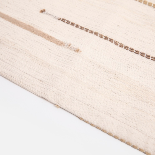 橫向織紋米白棉麻餐墊 