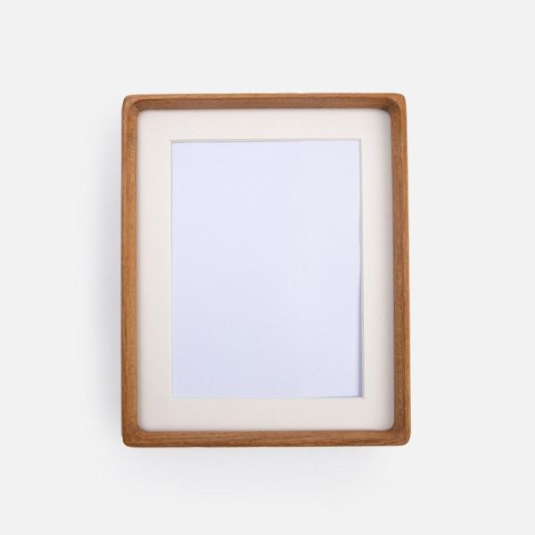 柚木色圓角實木相框 