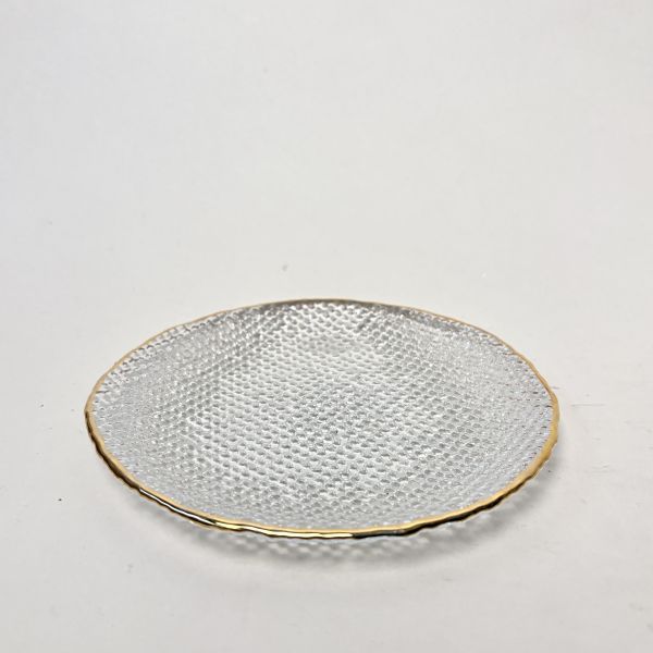 金邊玻璃點心盤 