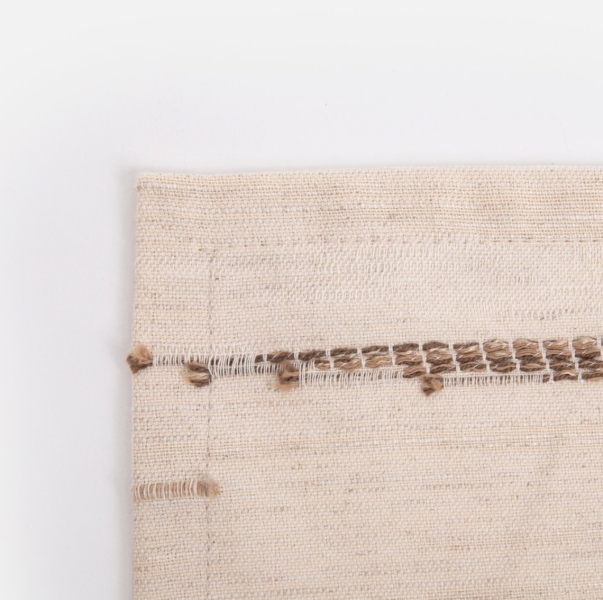 橫向織紋米白棉麻餐墊 