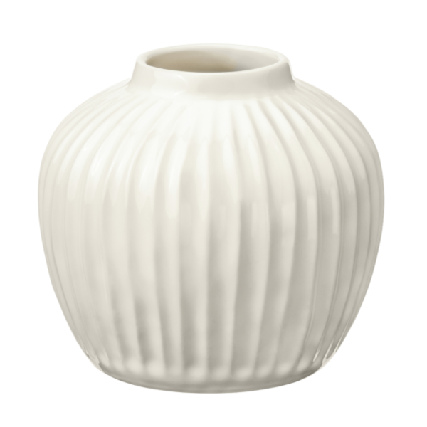 乳白釉直紋胖花瓶 