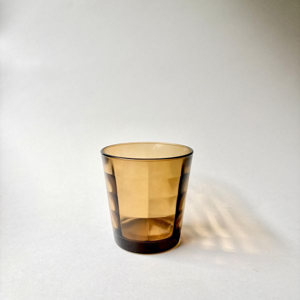 琥珀色格紋玻璃杯 