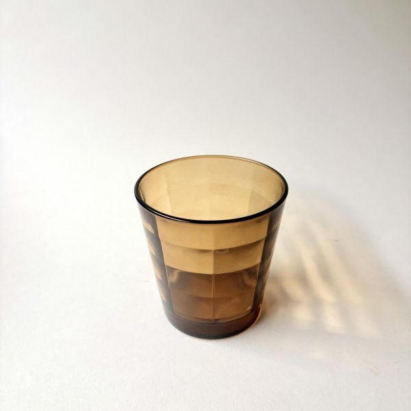 琥珀色格紋玻璃杯 