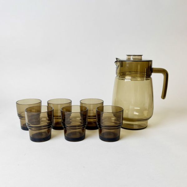 茶色玻璃杯壺組 